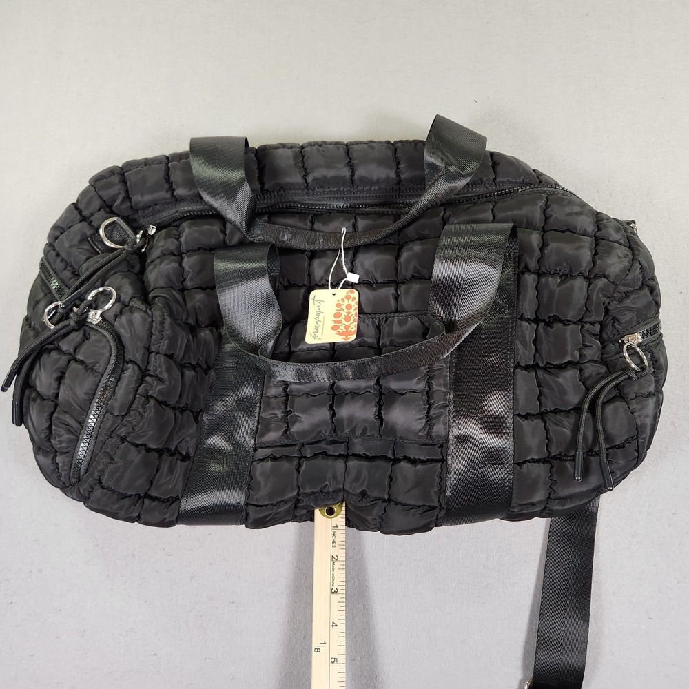 Free People FP Movement Quilted Duffle Bag Black NWT